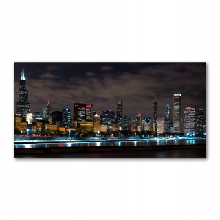 Foto-Photo Chicago Acryl Picture in Night Photo 140x70 cm