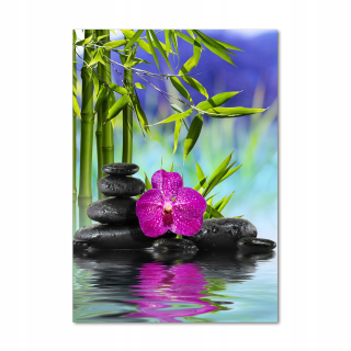 Foto akrylová obrazová orchidea a bambus 70x100 cm