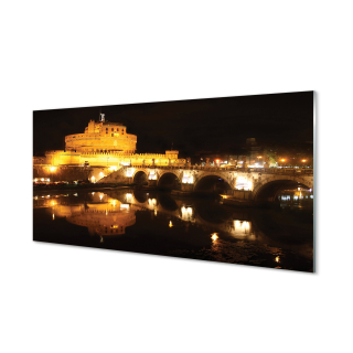 Grafický obrázok na skle Rome rieka Bridges Night 120x60