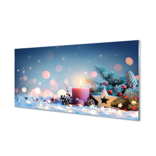 Foto akrylová obrázok svätá sviečka sneh 120x60
