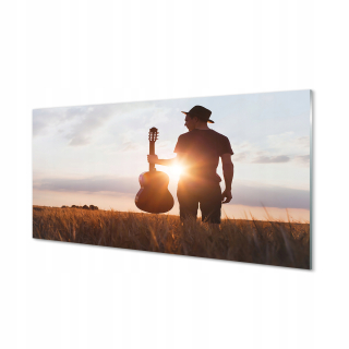 Foto na skle Mužská gitara 140x70 cm