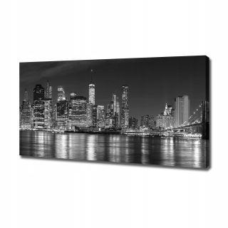 Fotografická fotografia na plátne Manhattan v noci 120x60 cm