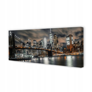 Fotografický obrázok na plátne most nočná panoráma 125x50 cm