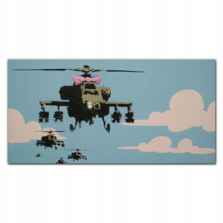 Foto-sklo boxu vrtuľník Banksy 140x70 cm