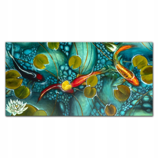 Foto-skla fotografia na stene. Fish Koi 140x70