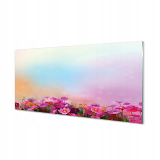 Fotografický obraz temperované sklo kvety obloha 120x60 cm