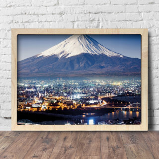 Fotografie Eco Frame Mountain Fuji City 75x55 cm