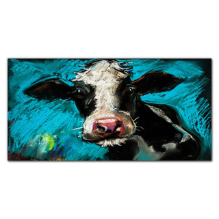 Foto -Color Photo s grafikou 120x60 Animal Cow
