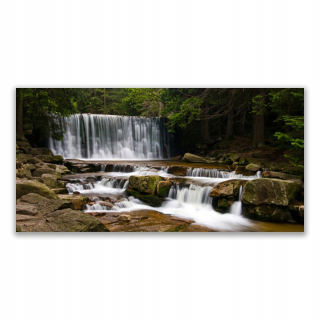 Fotografie -grafika s grafikou 140x70 Vodopád les príroda