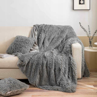 Prikrývka na posteľ - Prikrývka z ihly a závity polyesteru 200 x 150 cm odtieňov šedej
