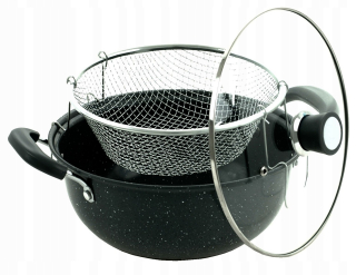 Hrniec, kastrol - Pot 4 litrové vyprážanie hranolky 26cm sito fritéza