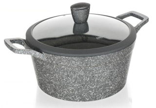 Hrniec, kastrol - Pot priestory Žulový 24cm 4,3l Kryt Indukčné