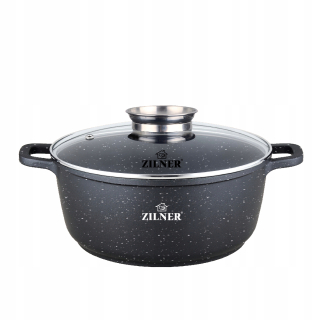Hrniec, kastrol - Čierny mramor pot 6.8L / 28cm Zilner 7007