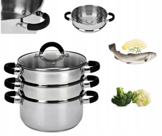 Naparovací hrniec - Durené pot 20cm 4 diely Ind plyn