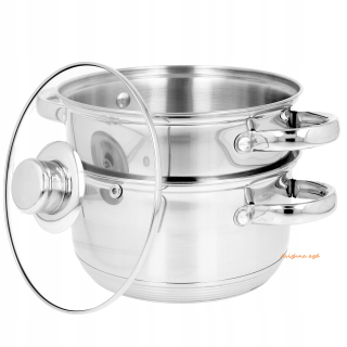 Naparovací hrniec - Parné-3-časť hrnce na varenie / 18 cm / 2164