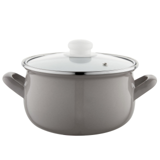 Hrniec, kastrol - Smaltovaný hrniec smaltovaný Capri svetlo šedá 18cm 3L