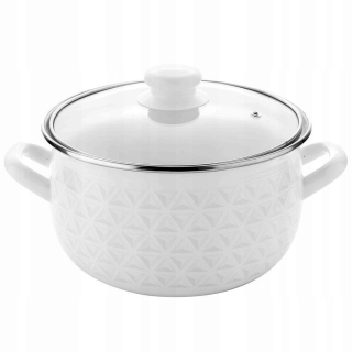 Hrniec, kastrol - Emalized hrniec Smalt Diamond biele 18cm 3L