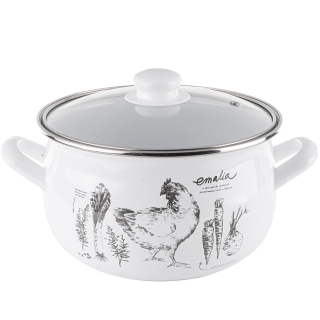 Hrniec, kastrol -  SMRTOVACIA ČISTIČKA ENAMEL GALINA BIELA 18CM 3L