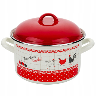 Hrniec, kastrol - Smalt hrniec smalt kohút biely 22cm 5,3l