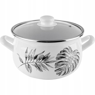 Hrniec, kastrol - Pot Smaltovaný pyžám Monstera 3L 18 cm Indukčné