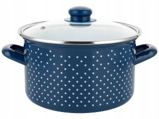 Hrniec, kastrol -  Retro smaltovne hrniec 18cm 3l tmavomodrý indukcie