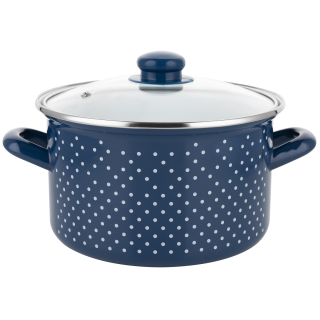 Hrniec, kastrol -  Pot smalt retro granát 5.3l 22cm indukcie