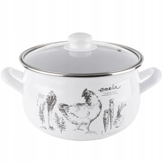 Hrniec, kastrol - Hrniec smalt s vekom 20 cm 3,8 l