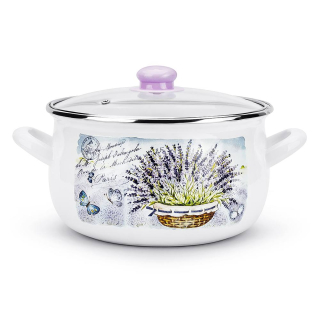 Hrniec, kastrol -  Smalt pot Lavender vekom 5,3l