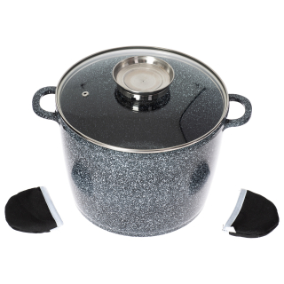 Hrniec, kastrol - Mramorovaný hrniec s krytom 24 cm, 6,2 l Gray