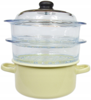 Naparovací hrniec - Pár krémov krém +2 sita pyrex