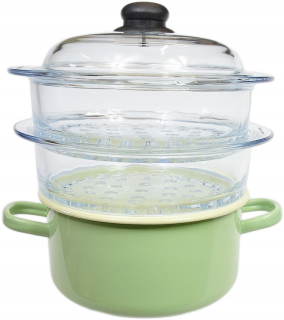Naparovací hrniec - Dvojica pár flóry zeleným +2 SITA Pyrex