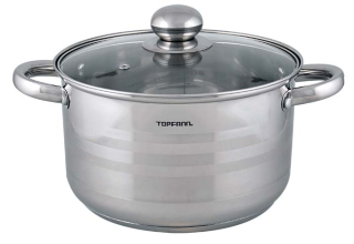 Hrniec, kastrol - Nerezová hrniec 24 cm so skleneným vekom 6 l