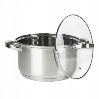Hrniec, kastrol - Nerezová hrniec so skleneným krytom 22 cm 4 l