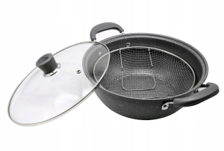 Hrniec, kastrol - Pot Keramické veko na vyprážanie hranolky 26cm