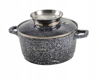 Hrniec, kastrol - Hrniec s vekom 20 cm mramorovaný 2.3l indukcia