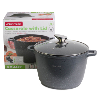 Hrniec, kastrol - Pot High Brytfanna Kociołek 24cm 6l Granite