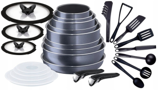 Sada hrncov - Kvetináče Panely Kit TEFAL Ingenio 2x titaničitý