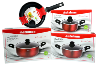 Sada hrncov - HRNČICE SÚPRAVA 3 REDLINE hrncov + 20 cm Panvica