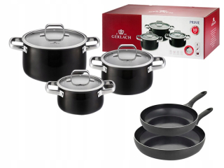 Sada hrncov - Gerlach Prime hrnca 6 El + Panvice Popular Black