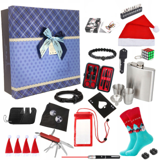 Adventný kalendár - Darčeková krabička Box s darčekmi Táta Pánske Vianočný XM