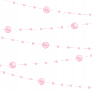 Vianočné ozdoby - Girlanda Pearl Pink Retian na vianočný stromček 6,5 m