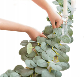 Umelé kvety,ovocie - UMELÝ EUKALYPTUS VANEC NA STENU BALKÓNU, 2M