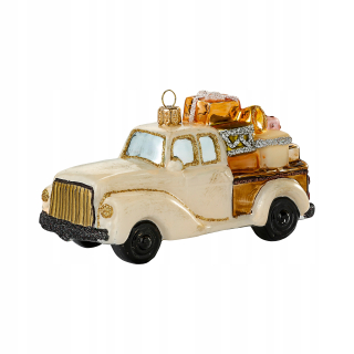 SKLENENÉ ČATY Auto s darčekmi 13,5x5,5cm