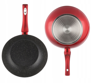 Wok panvica - Hlboká panvica wok 28cm indukce mramorovaný plyn