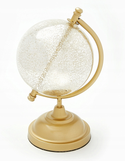Globe Glass Golden Decoration Glamour Decotion 27 cm
