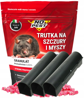 Granuly na hlodavcoch 1 kg + deratizačná stanica x3