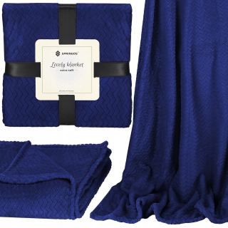 Prikrývka na posteľ - Springos Polyesterova prikrývka 200 x 220 cm odtiene modrej
