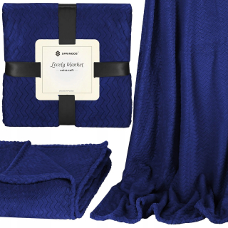 Prikrývka na posteľ - Springos Polyesterova prikrývka 180 x 130 cm odtiene modrej