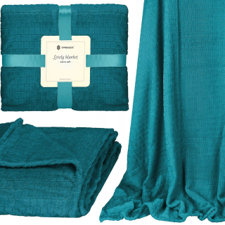 Prikrývka na posteľ - Springos Polyesterova prikrývka 210 x 170 cm odtiene zelenej