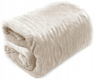 Prikrývka na posteľ - Postňujúci kontrast polyester 150 x 200 cm krém
